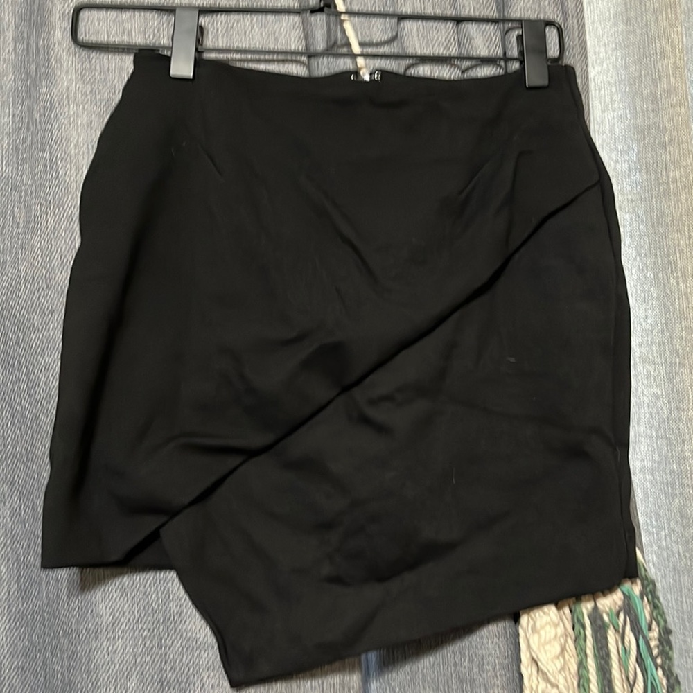 Topshop black mini skirt with asymmetrical detail